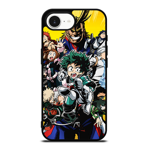 My Hero Academia Wallpaper iPhone 16e case black TPU silicone rubber protective cover by Casedear