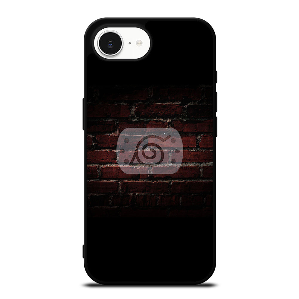 NARUTO KONAHA LOGO iPhone 16e case black TPU silicone rubber protective cover by Casedear