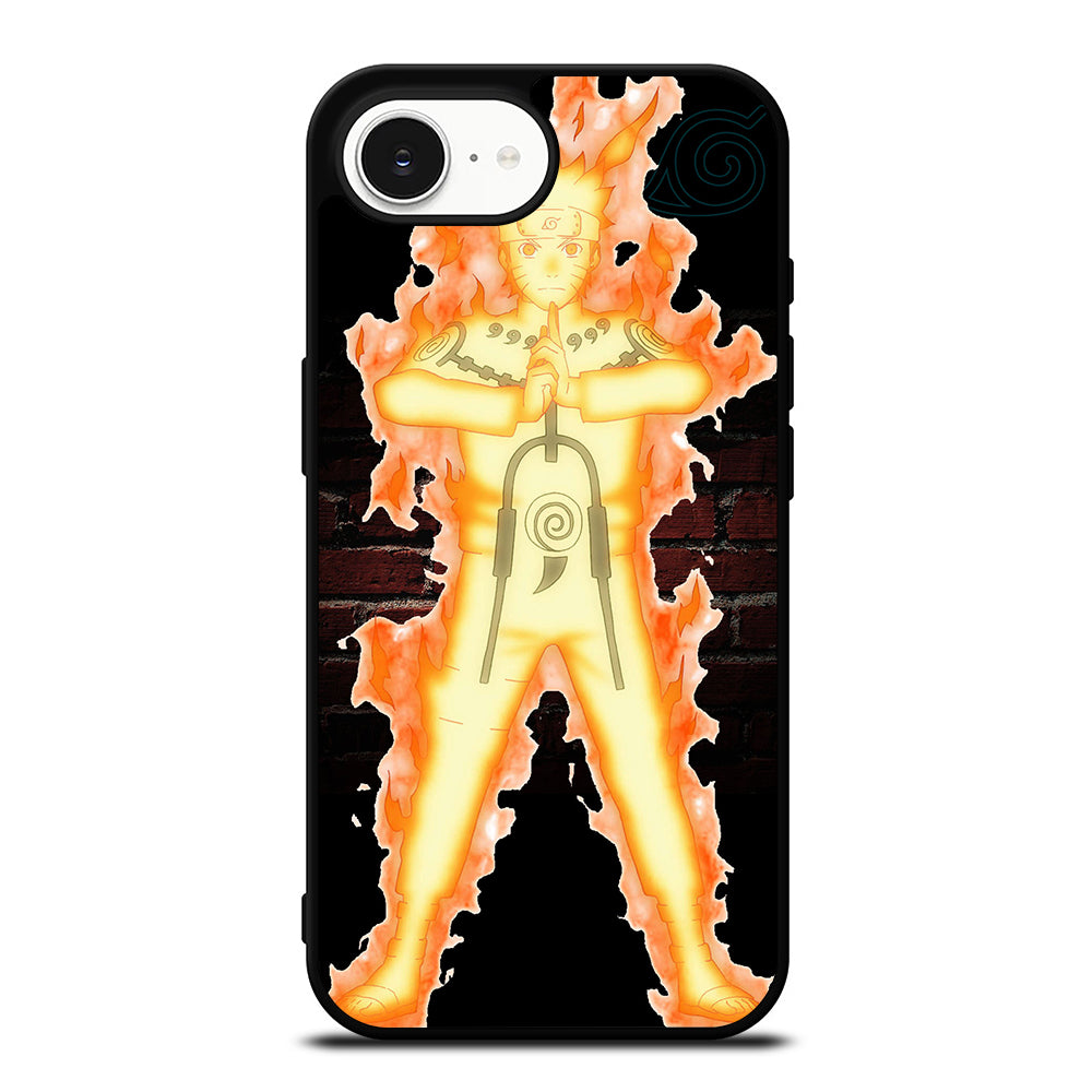 NARUTO'S CHAKRA iPhone 16e case black TPU silicone rubber protective cover by Casedear