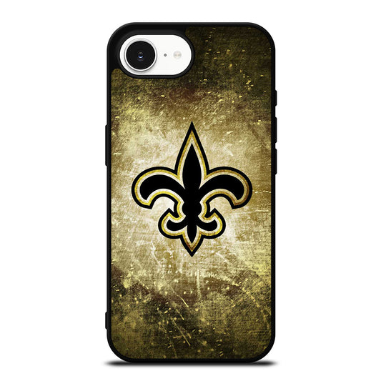 NEW ORLEANS SAINTS BACKGROUND iPhone 16e case black TPU silicone rubber protective cover by Casedear