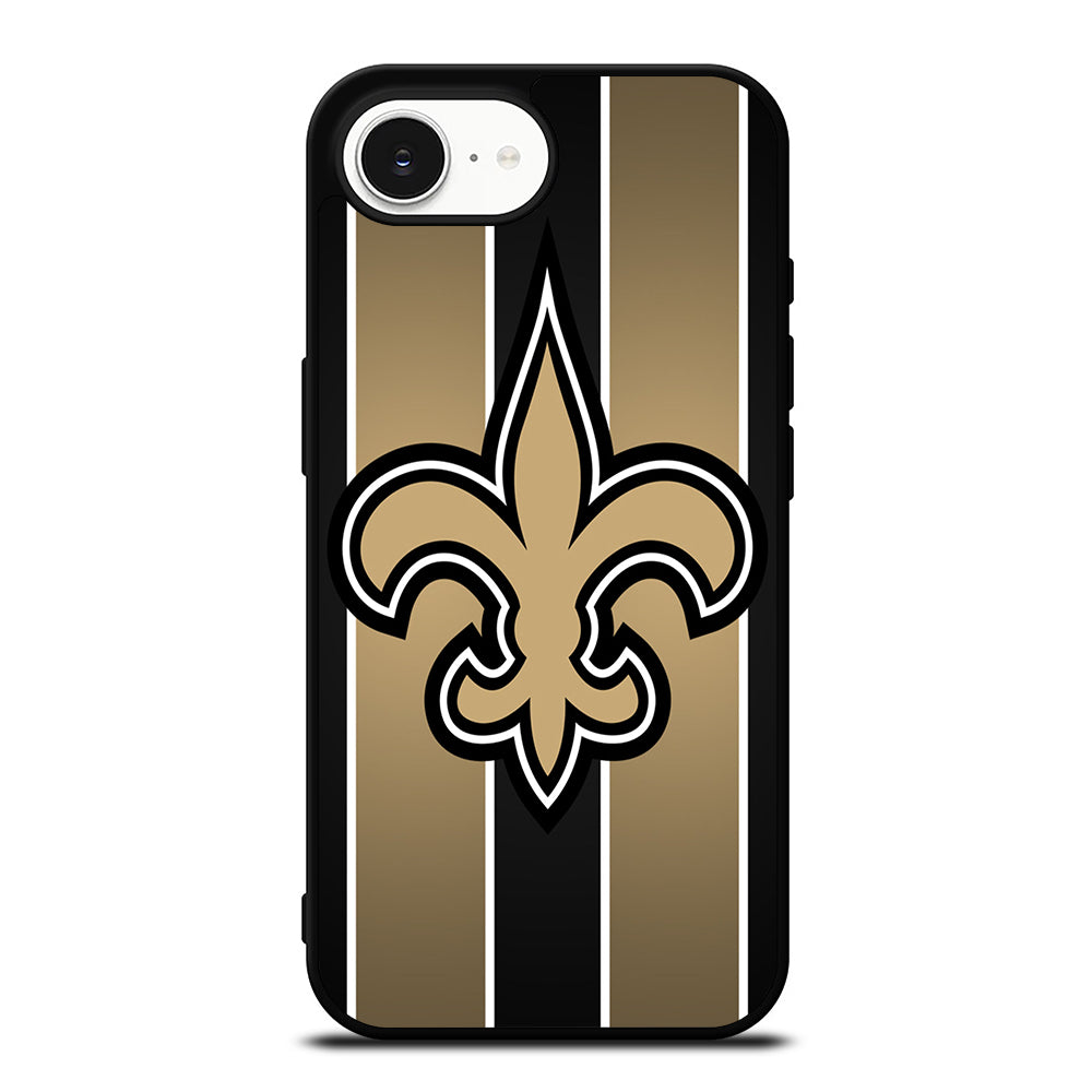 NEW ORLEANS SAINTS LOGO iPhone 16e case black TPU silicone rubber protective cover by Casedear