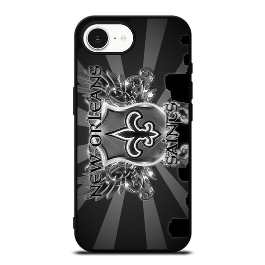 NEW ORLEANS SAINTS iPhone 16e case black TPU silicone rubber protective cover by Casedear