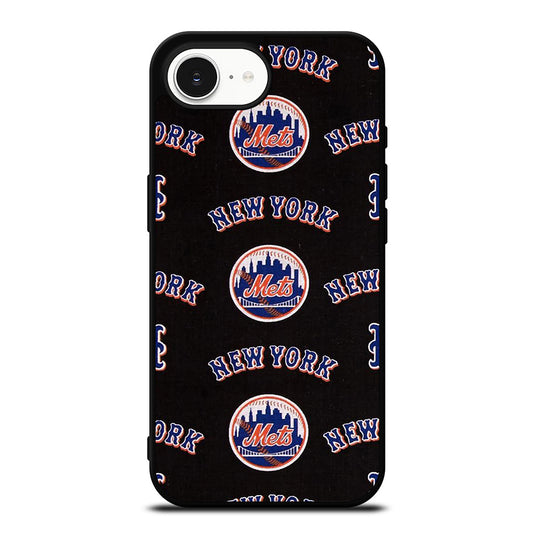 NEW YORK METS LOGO iPhone 16e case black TPU silicone rubber protective cover by Casedear