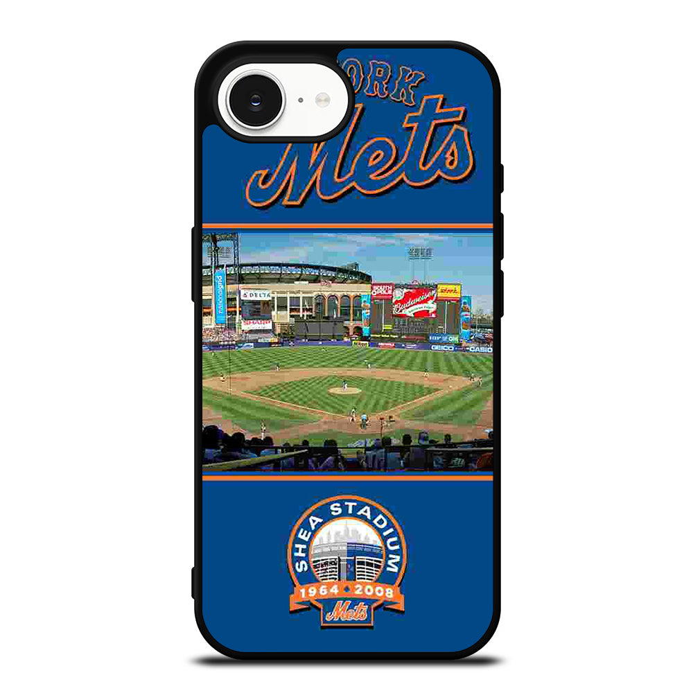 NEW YORK METS STADIUM iPhone 16e case black TPU silicone rubber protective cover by Casedear