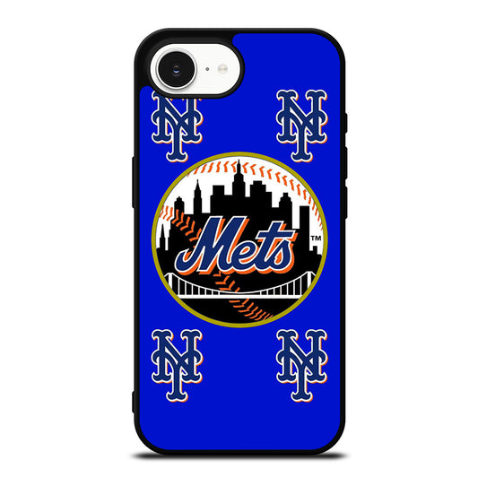 NEW YORK METS iPhone 16e case black TPU silicone rubber protective cover by Casedear