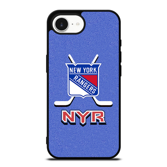 NEW YORK RANGERS LOGO iPhone 16e case black TPU silicone rubber protective cover by Casedear