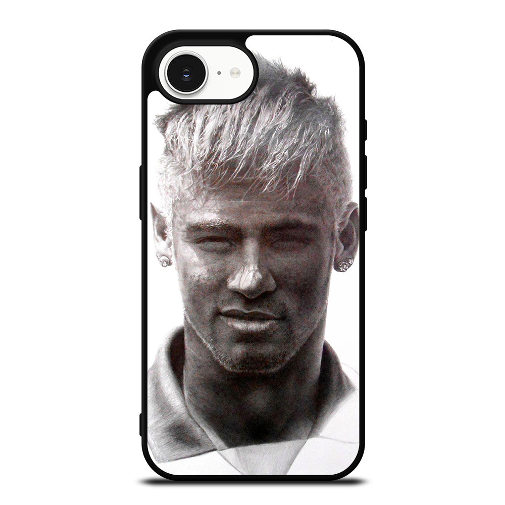 NEYMAR JR MONOCHROME FACE iPhone 16e case black TPU silicone rubber protective cover by Casedear
