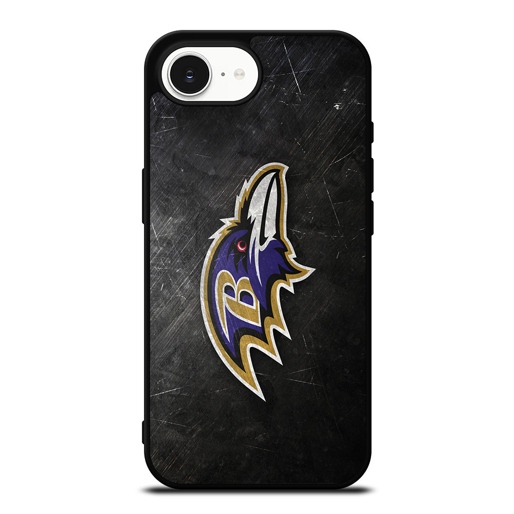NFL Baltimore Ravens American Football Symbol iPhone 16e case black TPU silicone rubber protective cover by Casedear