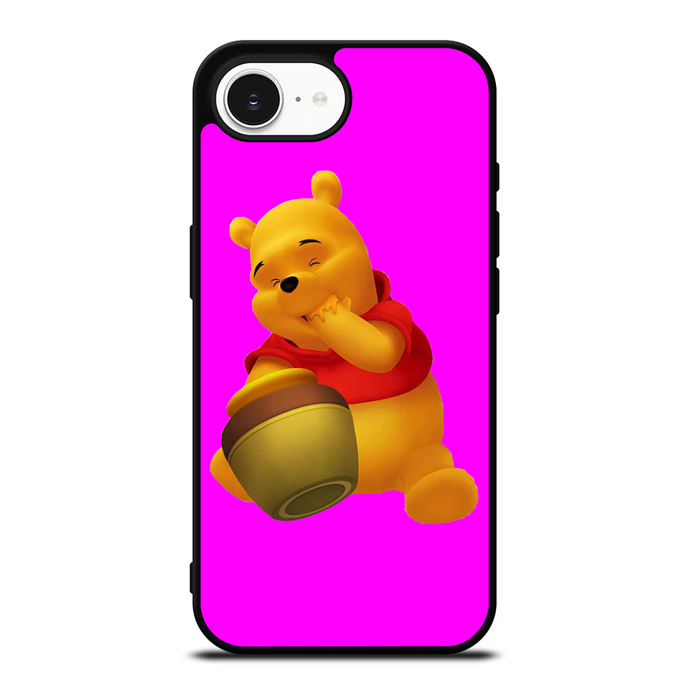 NICE WINNIE THE POOH iPhone 16e case black TPU silicone rubber protective cover by Casedear