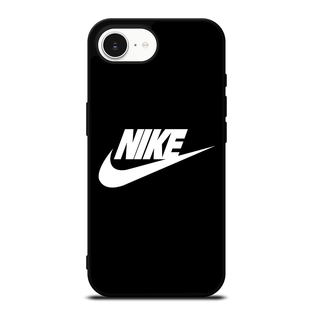 NIKE IN BLACK iPhone 16e case black TPU silicone rubber protective cover by Casedear