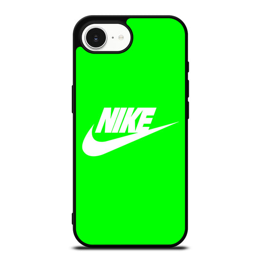 NIKE IN GREEN iPhone 16e case black TPU silicone rubber protective cover by Casedear