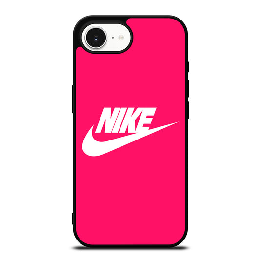 NIKE IN PINK iPhone 16e case black TPU silicone rubber protective cover by Casedear