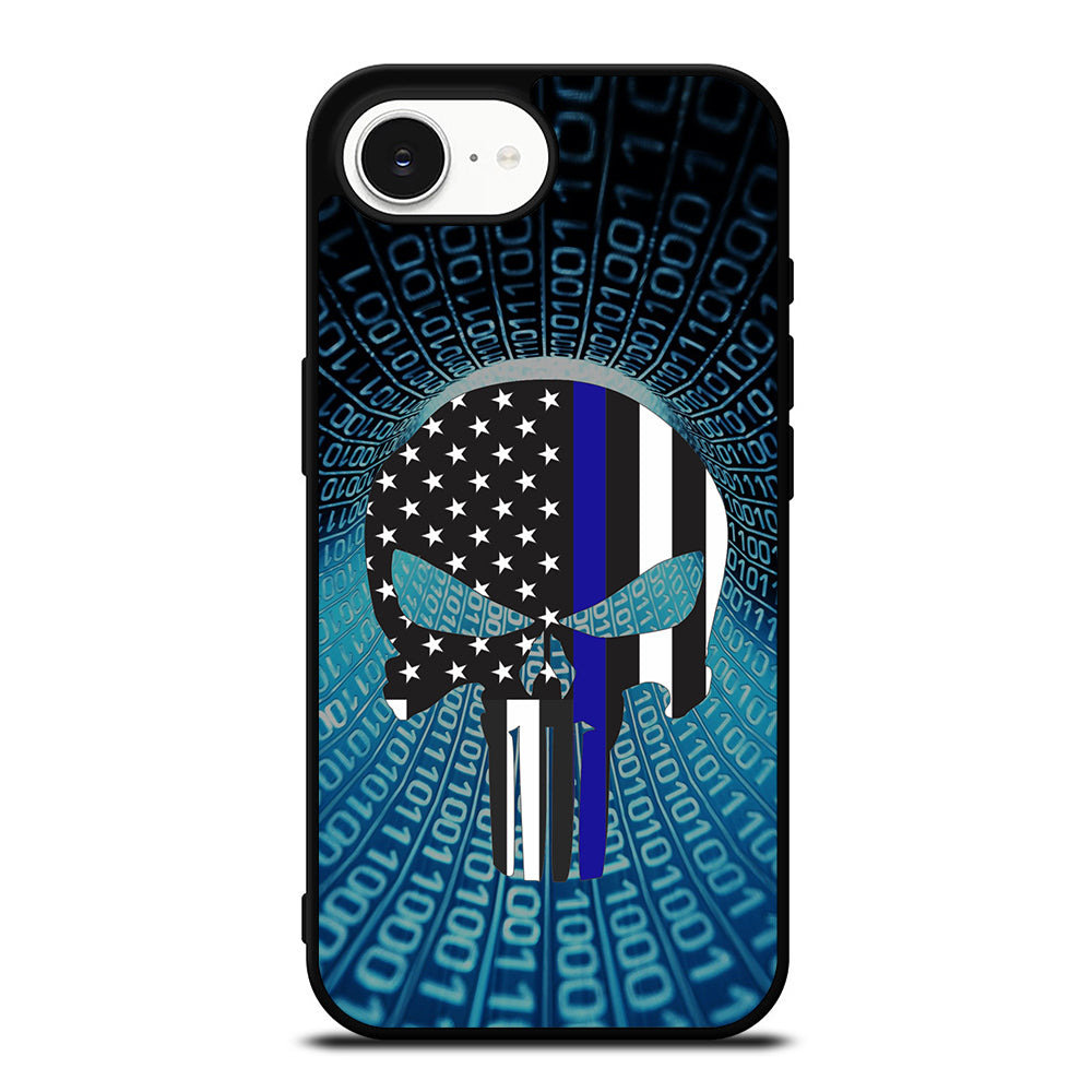 NUMERIC PUNISHER THIN iPhone 16e case black TPU silicone rubber protective cover by Casedear
