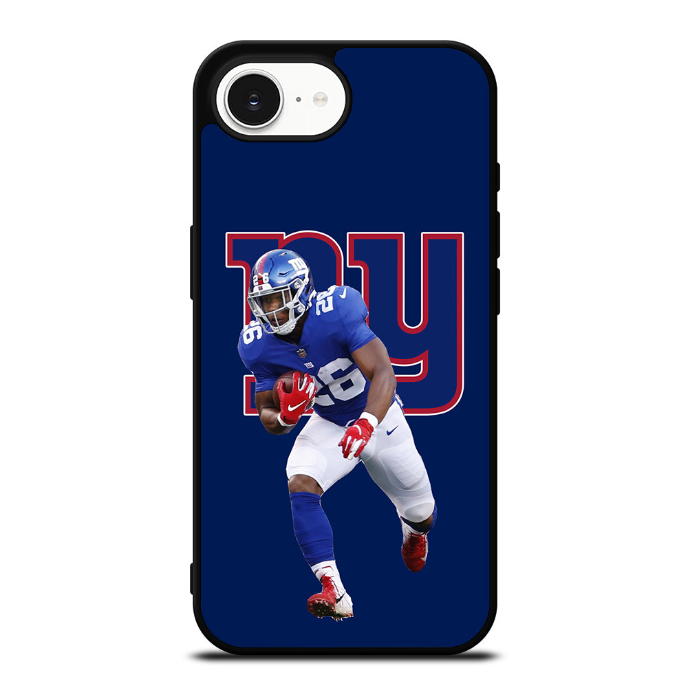 NY GIANTS SAQUON BARKLEY iPhone 16e case black TPU silicone rubber protective cover by Casedear