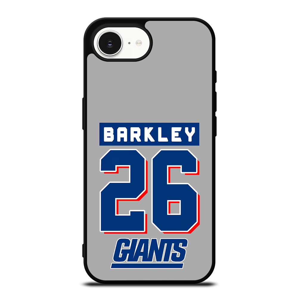 NY GIANTS S BARKLEY iPhone 16e case black TPU silicone rubber protective cover by Casedear