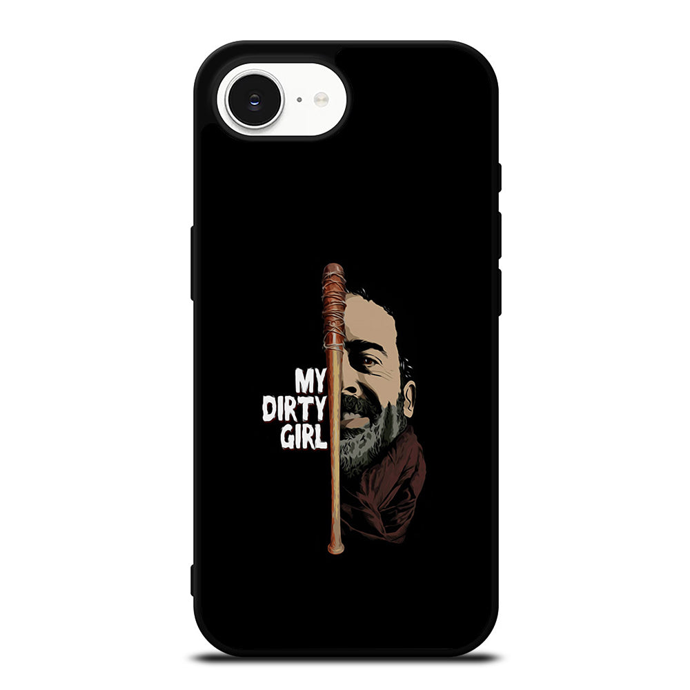 Negan & Lucille My Dirty Girl iPhone 16e case black TPU silicone rubber protective cover by Casedear