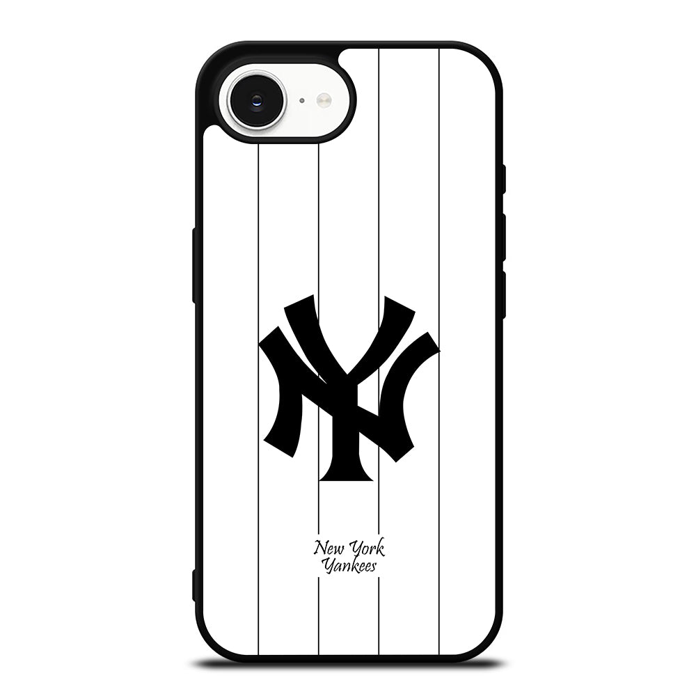 New York Yankees Baseball Team iPhone 16e case black TPU silicone rubber protective cover by Casedear