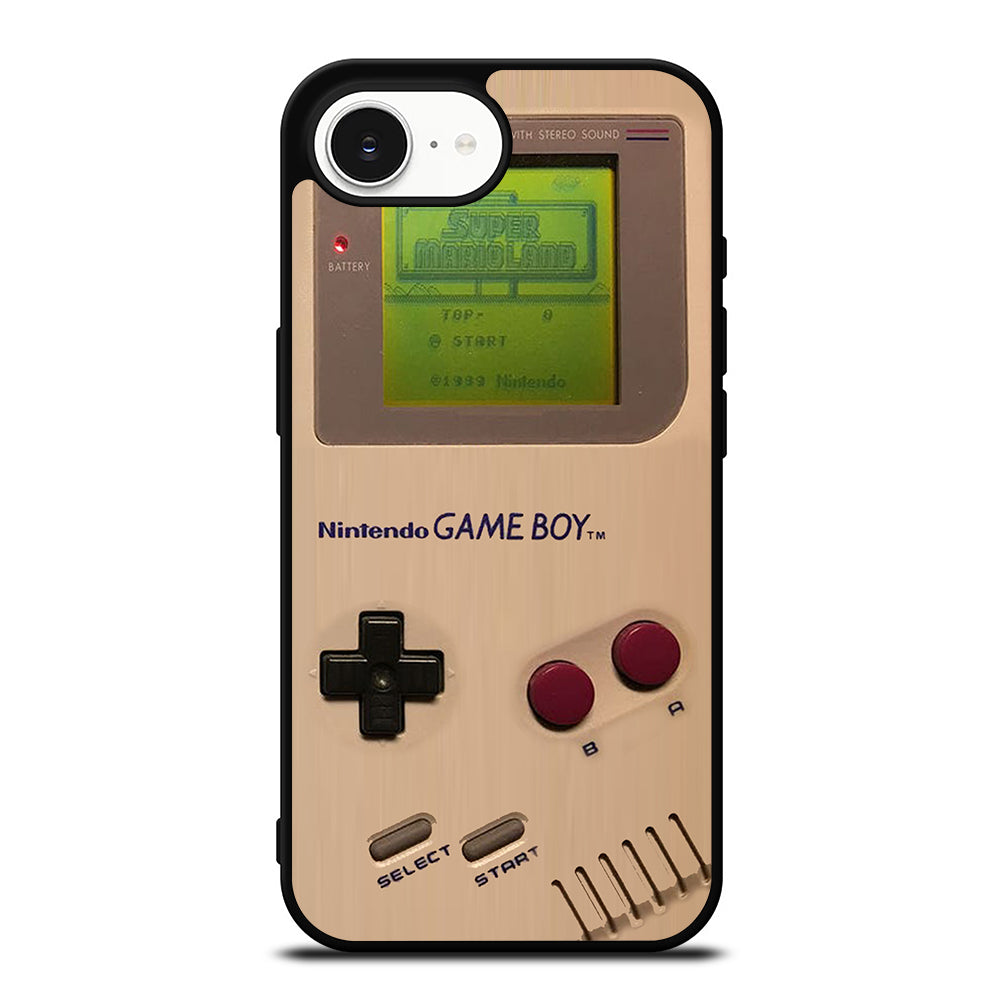 Nintendo Game Boy iPhone 16e case black TPU silicone rubber protective cover by Casedear