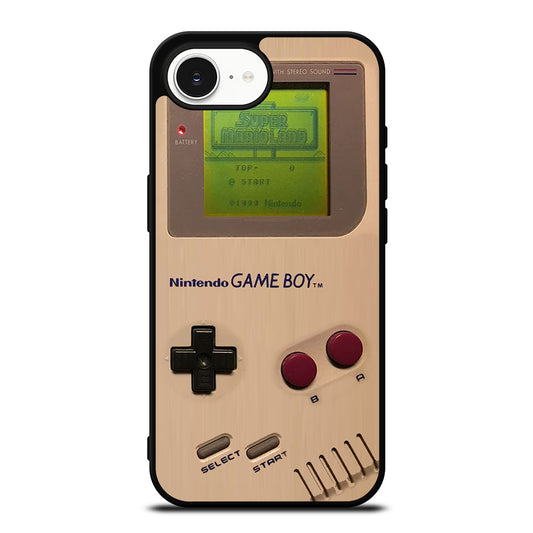 Nintendo Game Boy iPhone 16e case black TPU silicone rubber protective cover by Casedear