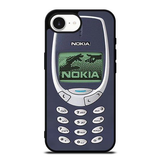 Nokia 3310 Mobile Retro iPhone 16e case black TPU silicone rubber protective cover by Casedear