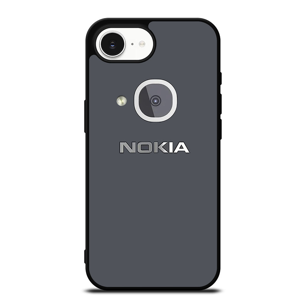 Nokia Back View iPhone 16e case black TPU silicone rubber protective cover by Casedear
