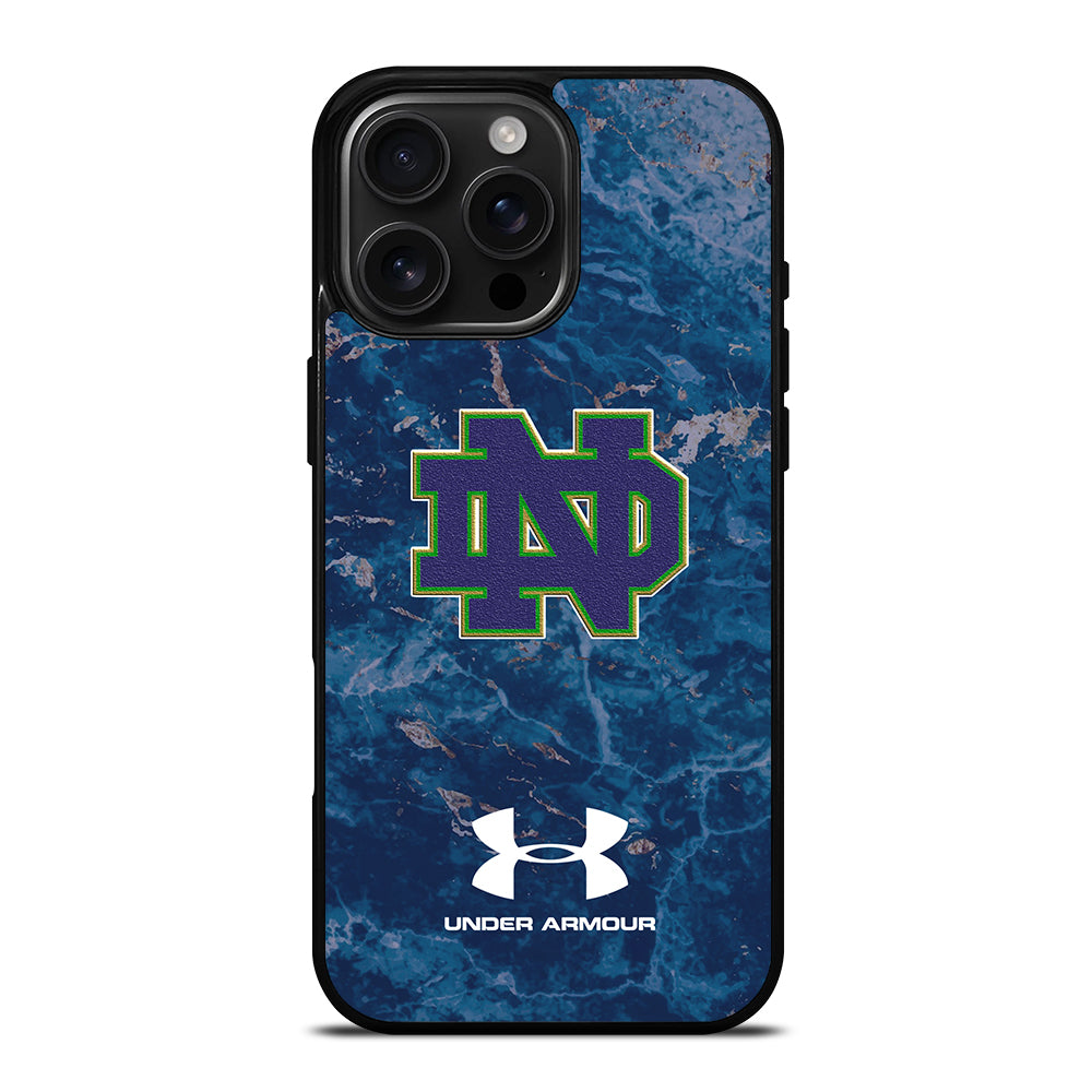 Notre Dame Under Armour Marble iPhone 16 Pro Max Case