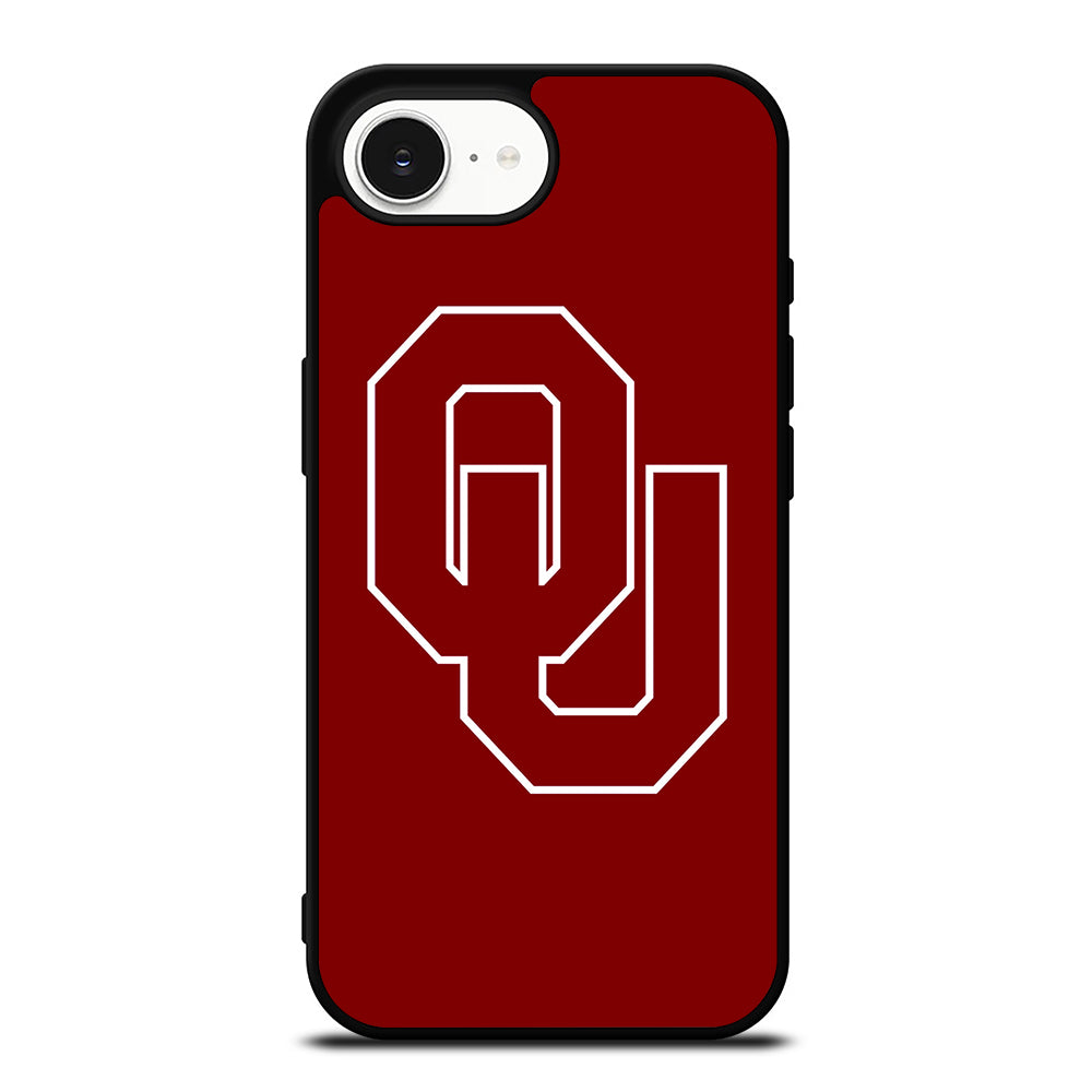 OKLAHOMA SOONER LOGO iPhone 16e case black TPU silicone rubber protective cover by Casedear