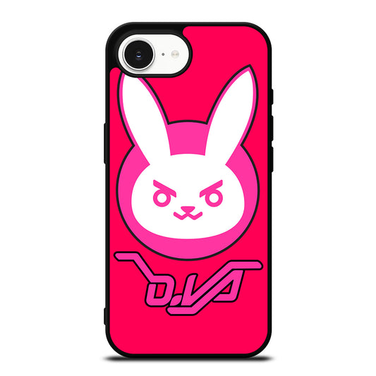 OVERWATCH D.VA RABBIT iPhone 16e case black TPU silicone rubber protective cover by Casedear