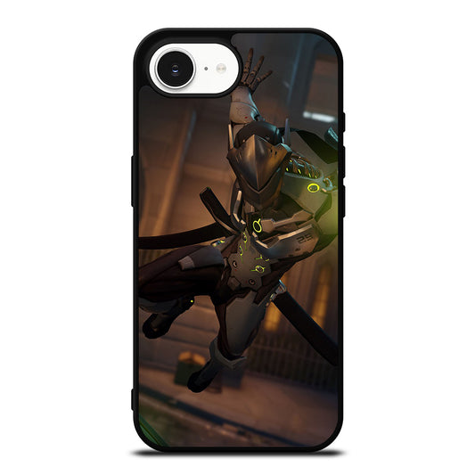 OVERWATCH GENJI iPhone 16e case black TPU silicone rubber protective cover by Casedear
