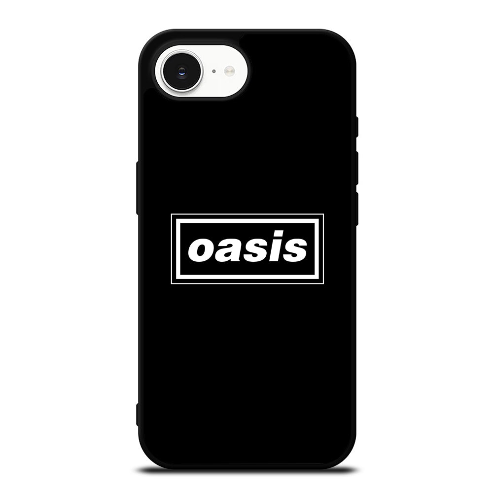 Oasis Logo iPhone 16e case black TPU silicone rubber protective cover by Casedear
