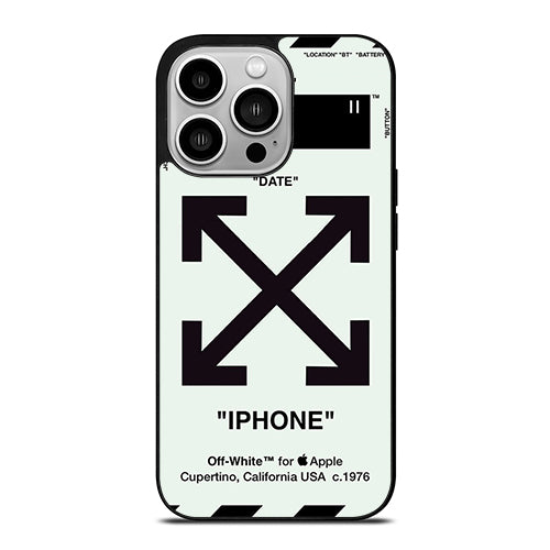 Off White Time Date iPhone 14 Pro Case