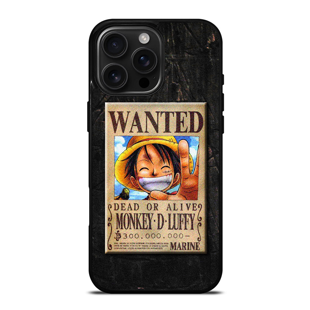 One Piece Luffy Wanted iPhone 16 Pro Max Case