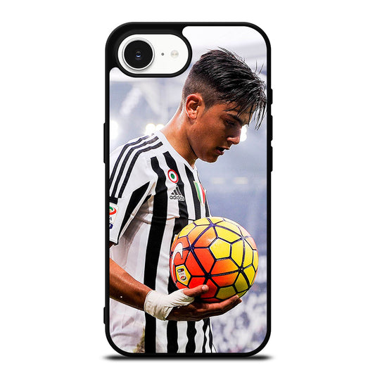 PAULO DYBALA JUVENTUS iPhone 16e case black TPU silicone rubber protective cover by Casedear