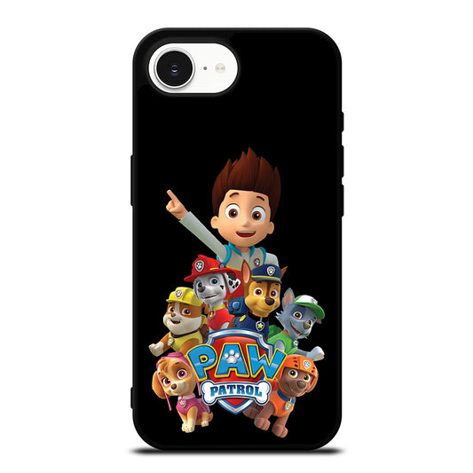 PAW Patrol Team iPhone 16e case black TPU silicone rubber protective cover by Casedear
