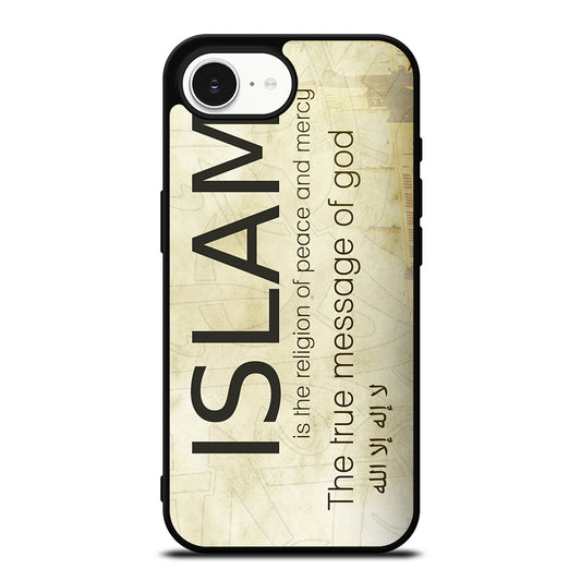 PEACE AND MERCY ISLAM iPhone 16e case black TPU silicone rubber protective cover by Casedear