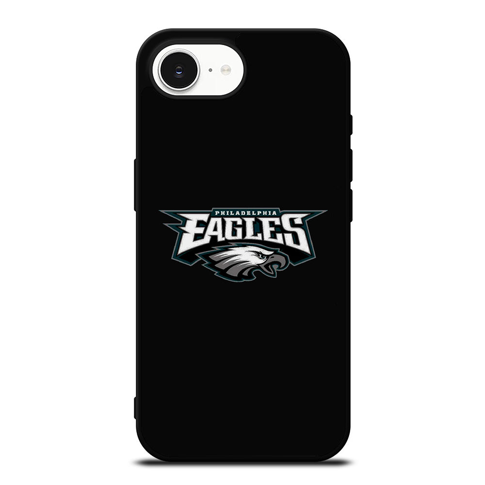 PHILADELPHIA EAGLES LOGO iPhone 16e case black TPU silicone rubber protective cover by Casedear