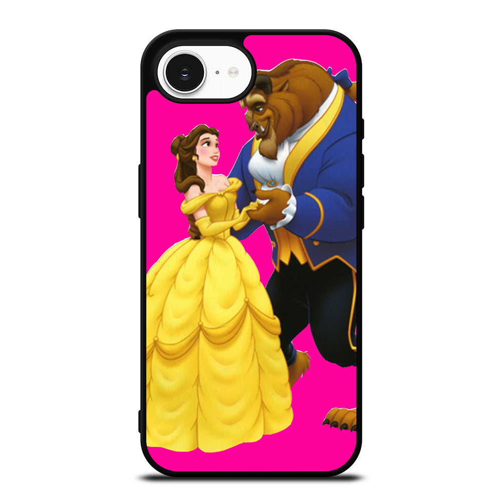 PINKY BEAUTY AND THE BEAST iPhone 16e case black TPU silicone rubber protective cover by Casedear