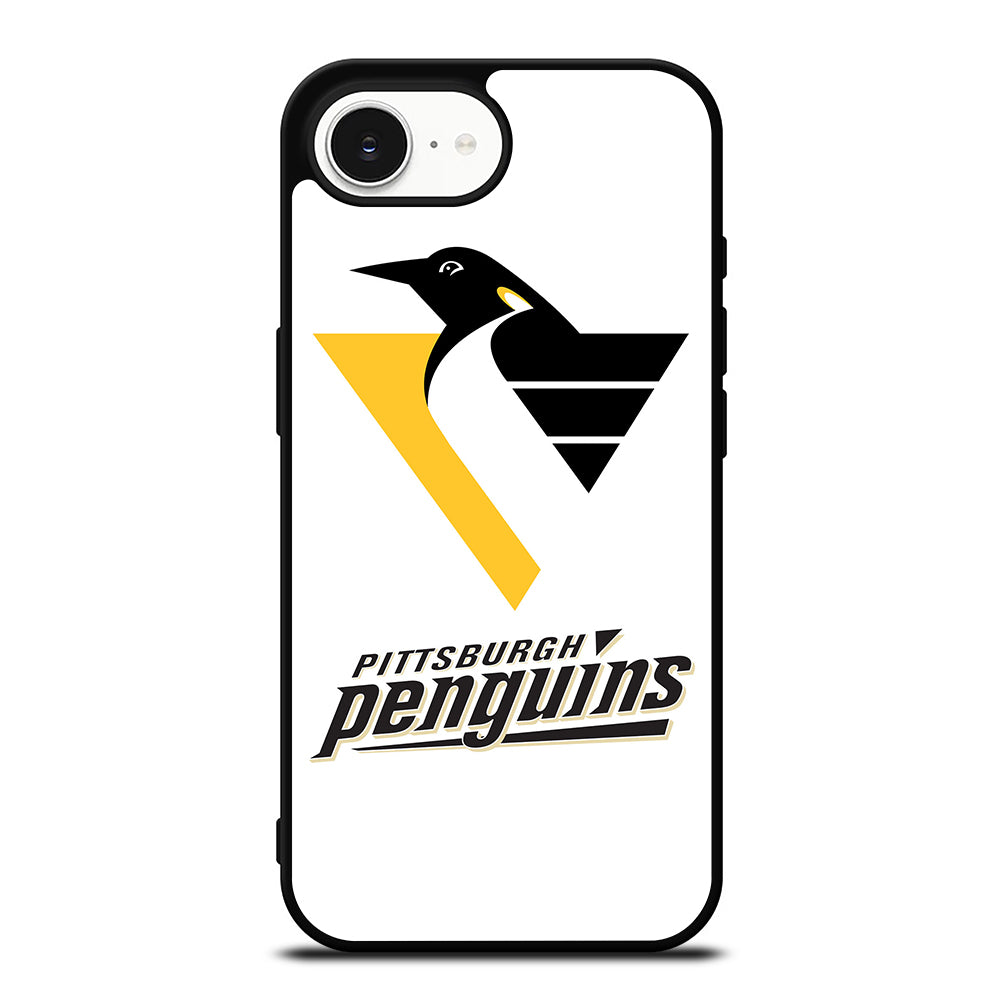 PITTSBURGH PENGUINS iPhone 16e case black TPU silicone rubber protective cover by Casedear