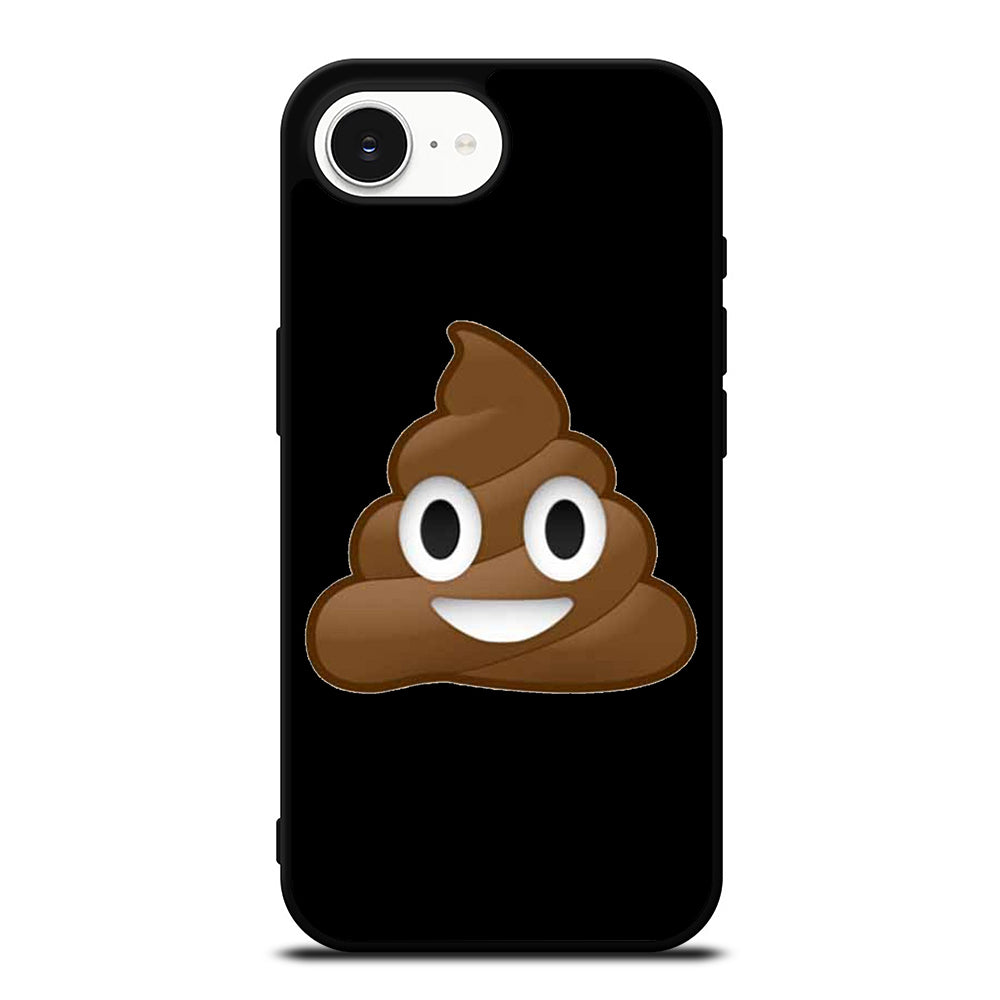 POOP POOPY EMOJI iPhone 16e case black TPU silicone rubber protective cover by Casedear