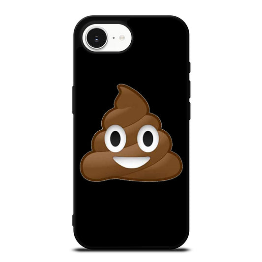 POOP POOPY EMOJI iPhone 16e case black TPU silicone rubber protective cover by Casedear