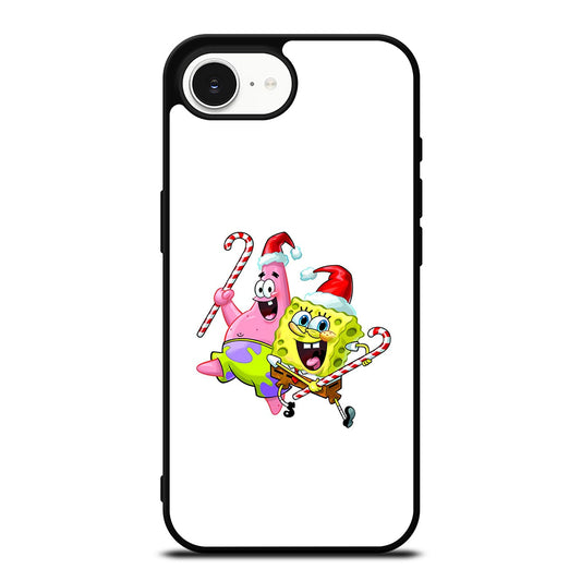 Patric n Spongebob iPhone 16e case black TPU silicone rubber protective cover by Casedear