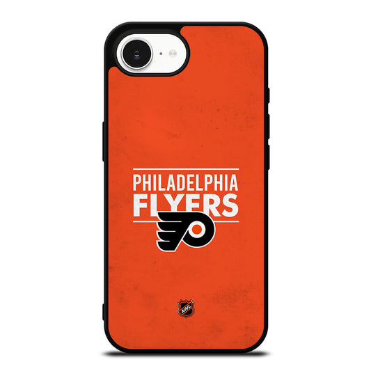 Philadelphia Flyers NHL Cool Logo iPhone 16e case black TPU silicone rubber protective cover by Casedear