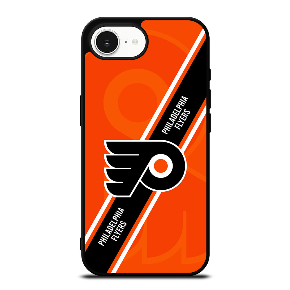 Philadelphia Flyers NHL Logo iPhone 16e case black TPU silicone rubber protective cover by Casedear
