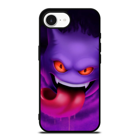 Pokemon Gengar Action iPhone 16e case black TPU silicone rubber protective cover by Casedear