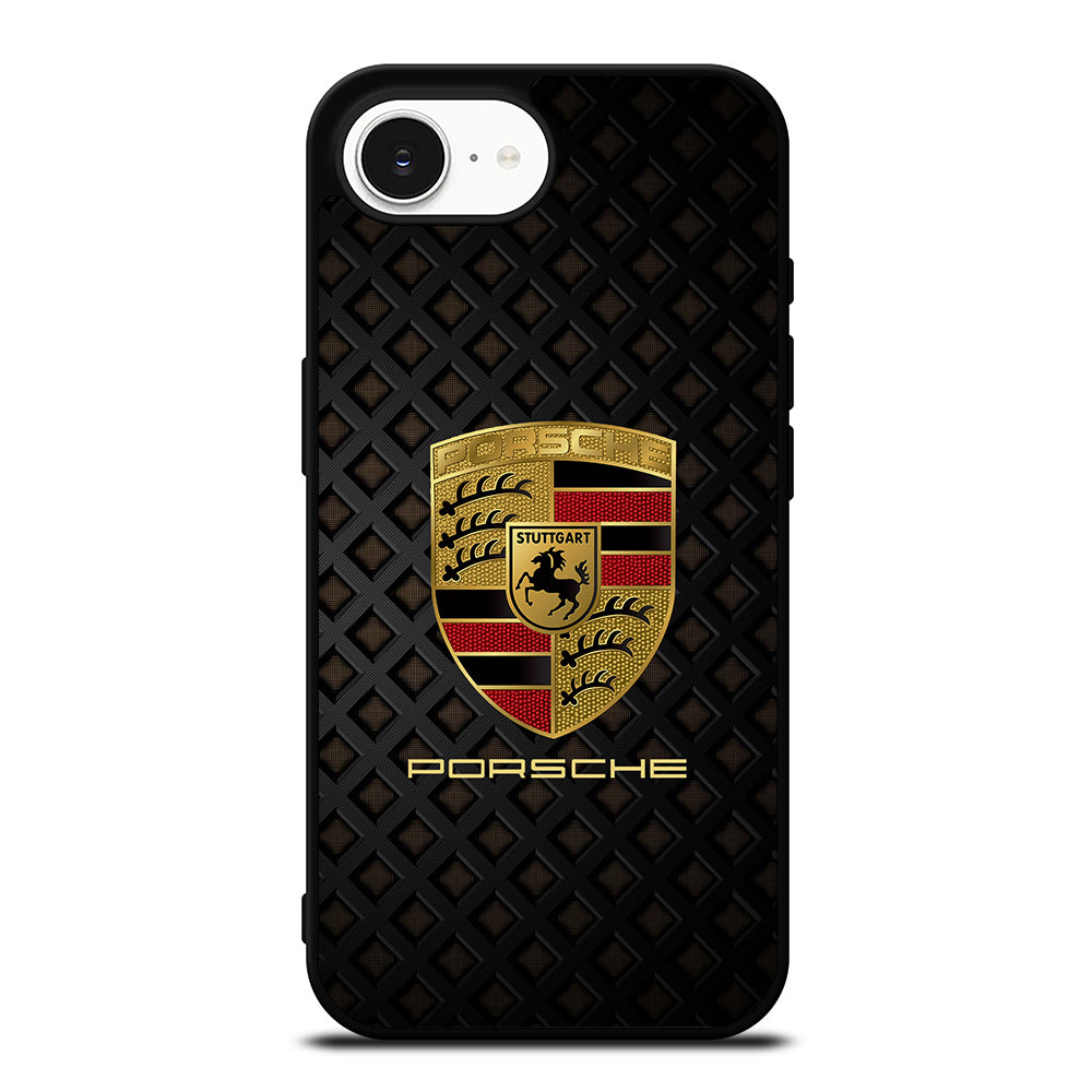 Porsche Cool Logo iPhone 16e case black TPU silicone rubber protective cover by Casedear