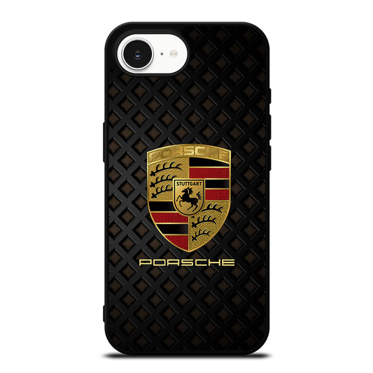 Porsche Cool Logo iPhone 16e case black TPU silicone rubber protective cover by Casedear