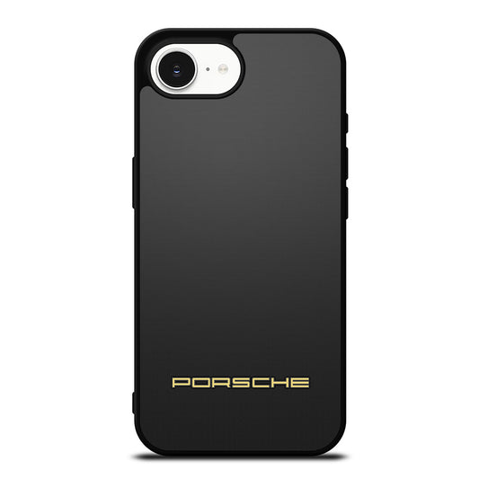 Porsche On Bottom iPhone 16e case black TPU silicone rubber protective cover by Casedear