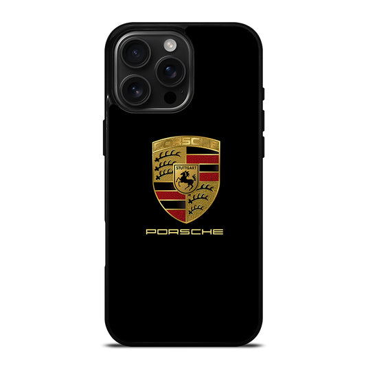 Porsche In Black Logo iPhone 16 Pro Max Case