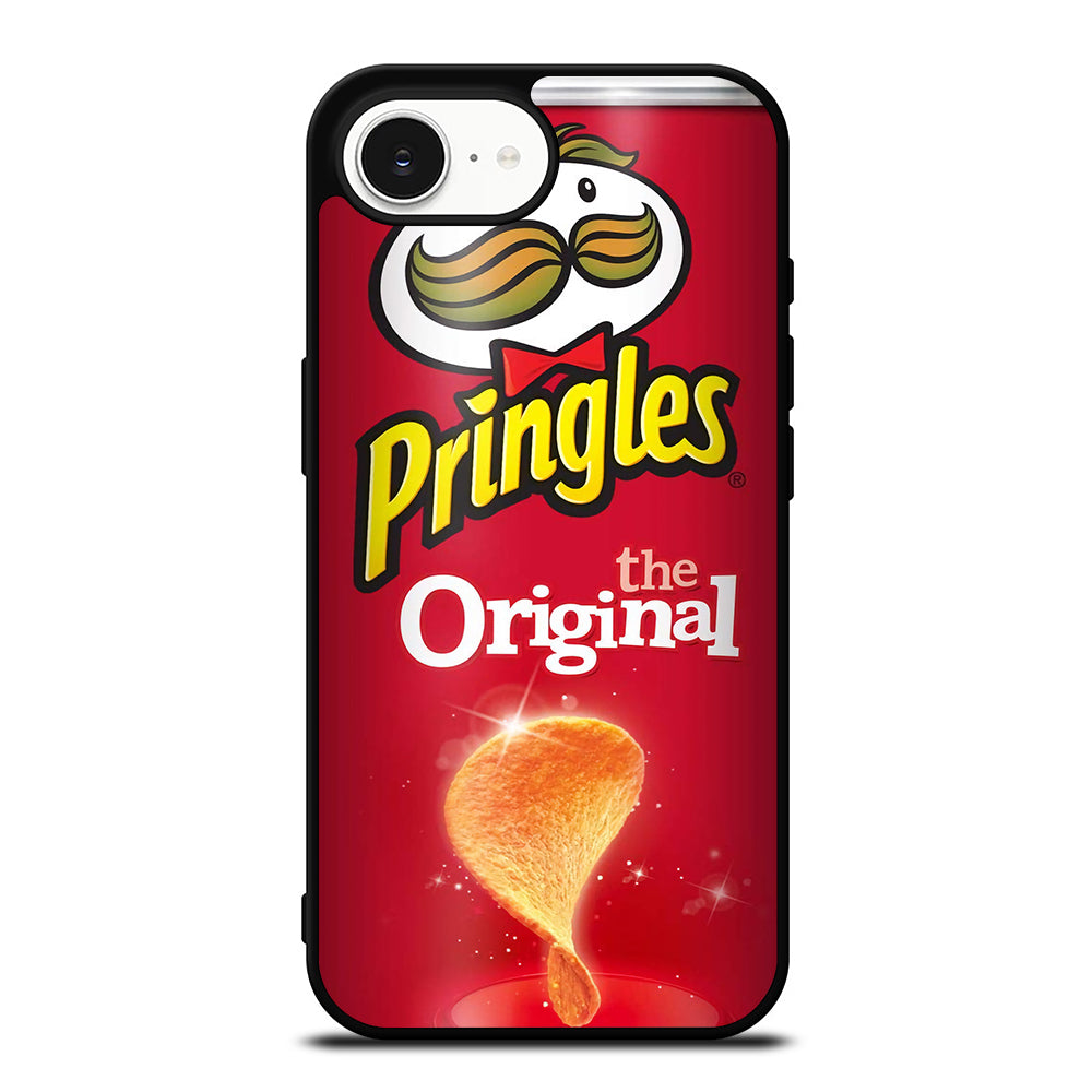 Pringles The Original Image iPhone 16e case black TPU silicone rubber protective cover by Casedear