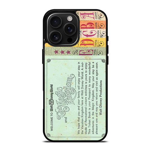 Printed World Disney Ticket iPhone 16 Pro Max Case